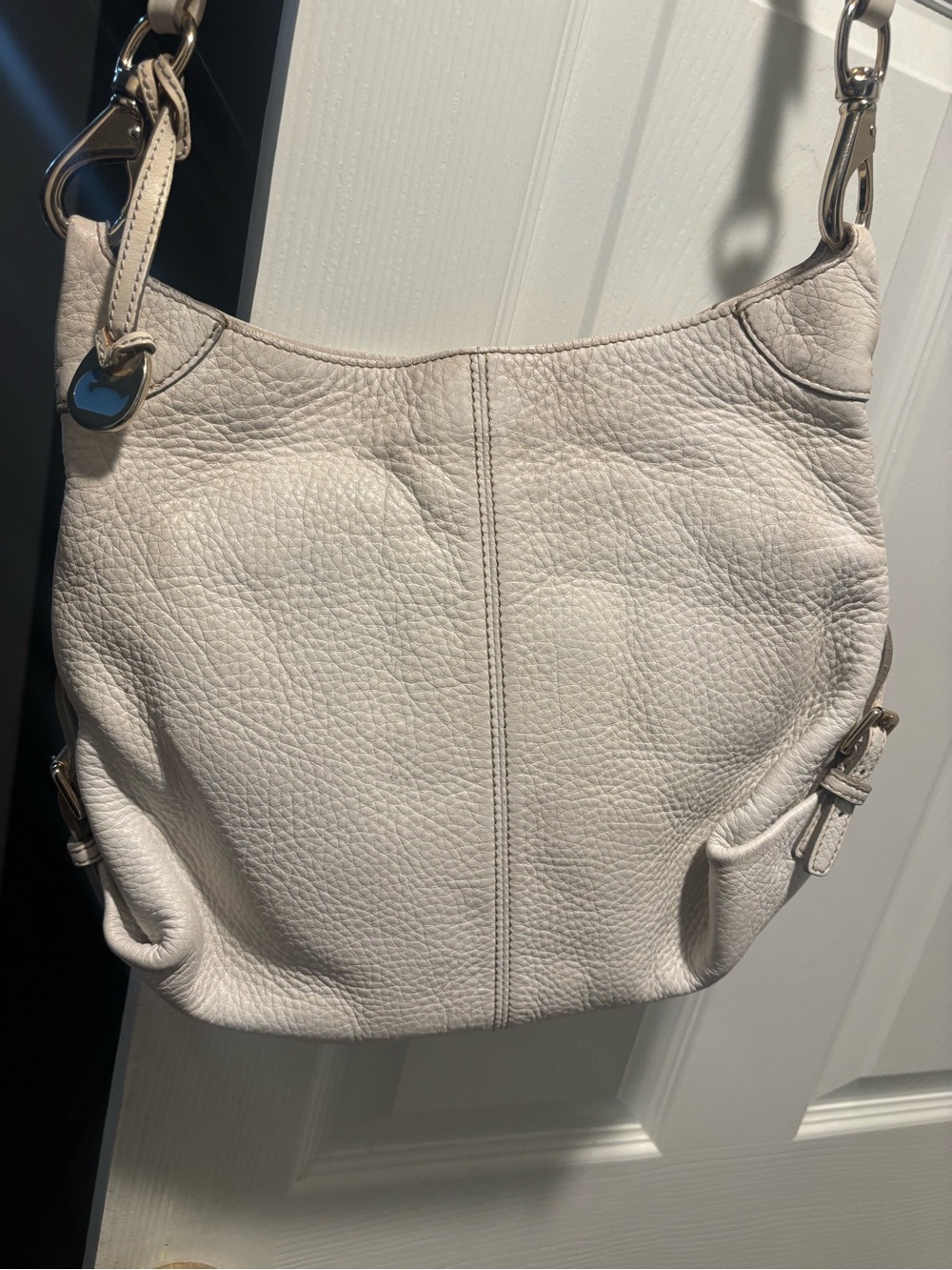 Dooney & Bourke Off-White Pebbled Leather Shoulder Bag - Picture 5 of 9